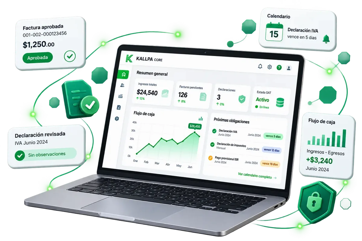La plataforma de Kallpa Core en una computadora
